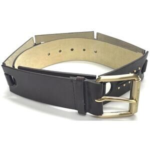 Michael Kors Brown Leather Link Studded Belt Women's Size L